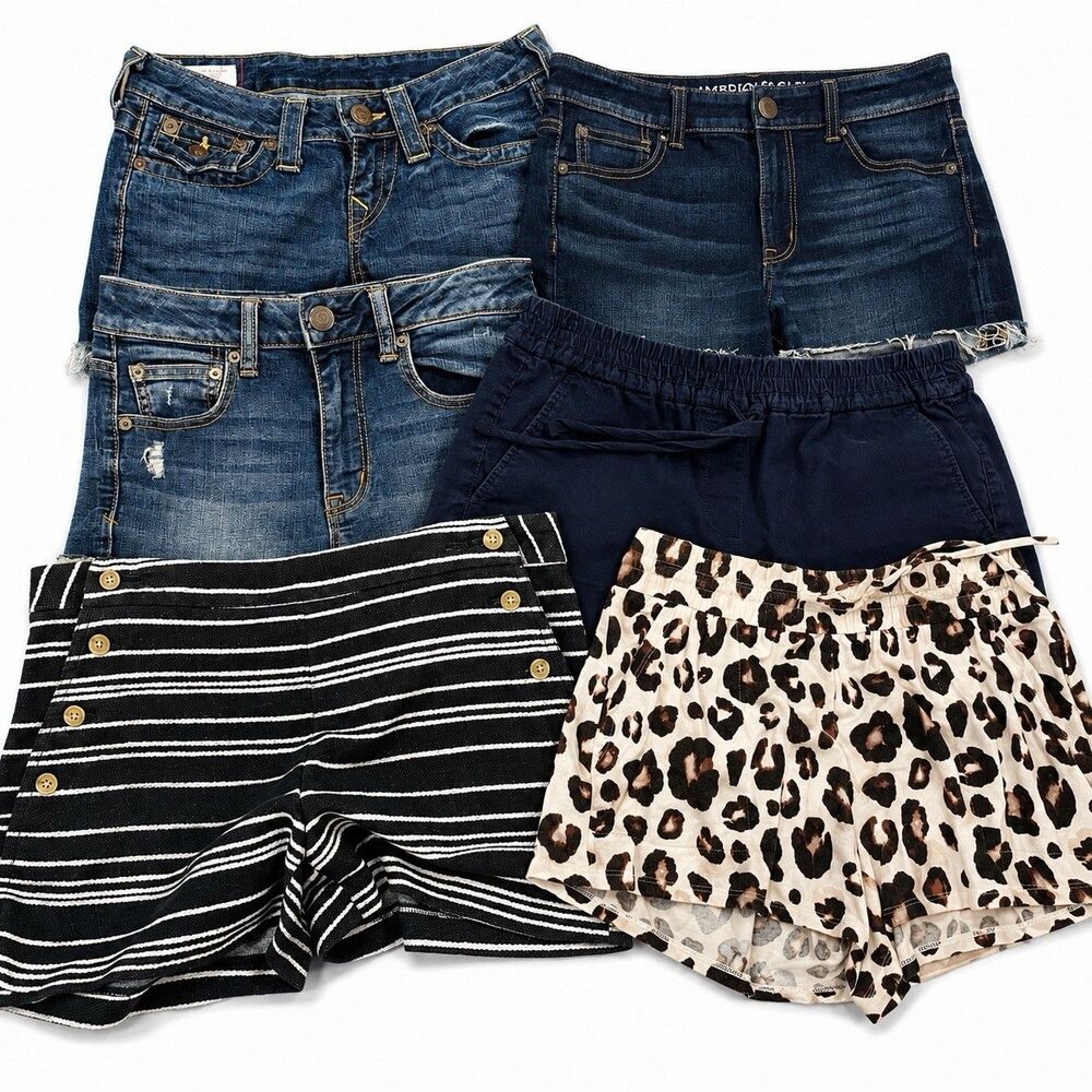 Womens Shorts Lot Of 6 AE True Religion Banana Republic Ann Taylor Loft Sz 4 6 S